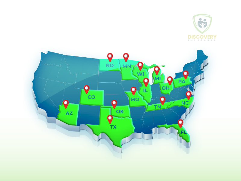 Mapa de Cobertura Nacional Discovery Insurance